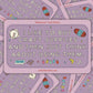 Lavender Molly Illustration sticker reading "I like to buy craft supplies and then just think about using them" with yarn, clay and a glue gun