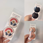 Custom car coasters in three colorways printed with a business logo, in retail packaging