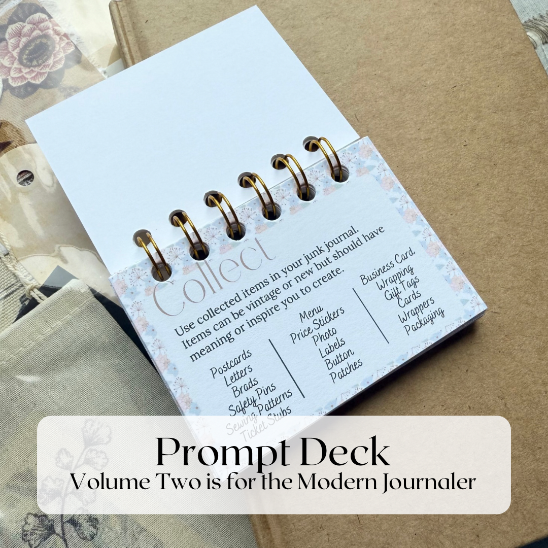 Spiral-bound Collect prompt card from the Prompt Deck, Volume Two for the modern journaler