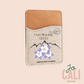Linen-look phone card wallet printed Pure Worship 2025, Greetings from Colorado, with mountains and columbine flowers