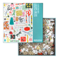 Open Sew Cute! puzzle box with the lid artwork and loose puzzle pieces